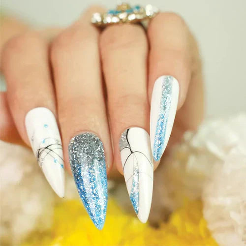Blue Sparkle Elegance - Emigel Wedding Nail Art Collection
