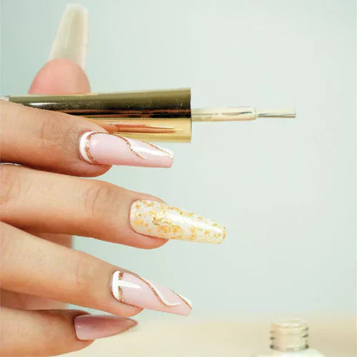 Golden Elegance Swirl - Emigel Wedding Nail Art Collection