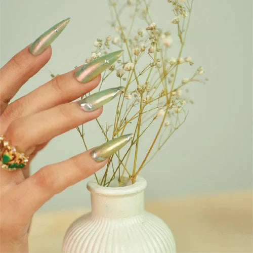 Mint Stardust Glow - Emigel Wedding Nail Art Collection