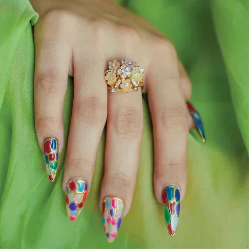 Stained Glass Elegance - Emigel Wedding Nail Art Collection
