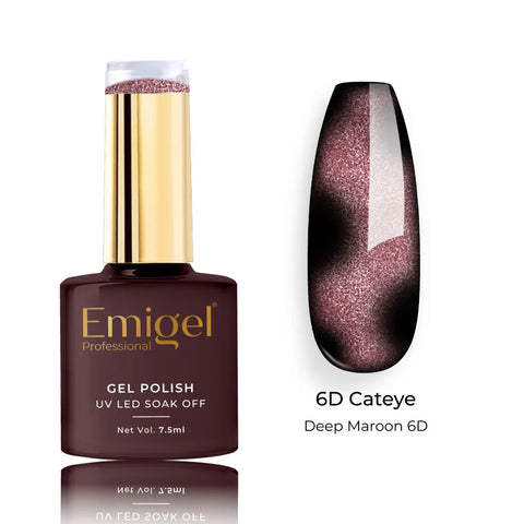 Emigel - 6D Cateye UV Gel Polishh - 005 - DEEP MAROON