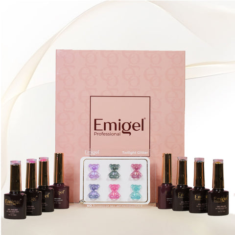 Emigel - Set of 6- Twilight Glitter UV Gel Polish