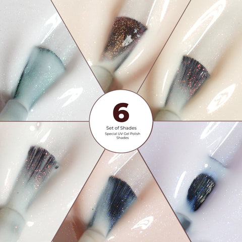 Emigel - Set of 6- Milkshake Glitter UV Gel Polish