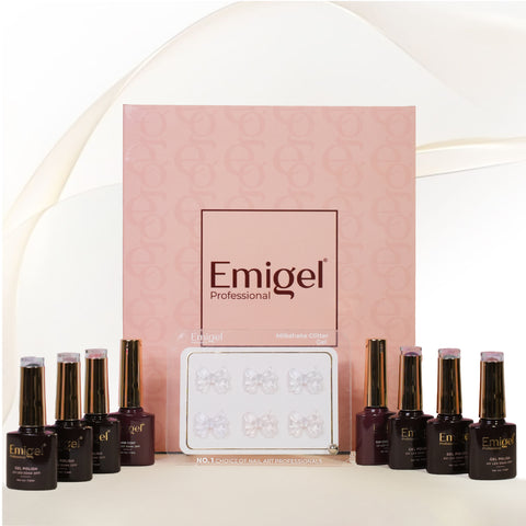 Emigel - Set of 6- Milkshake Glitter UV Gel Polish