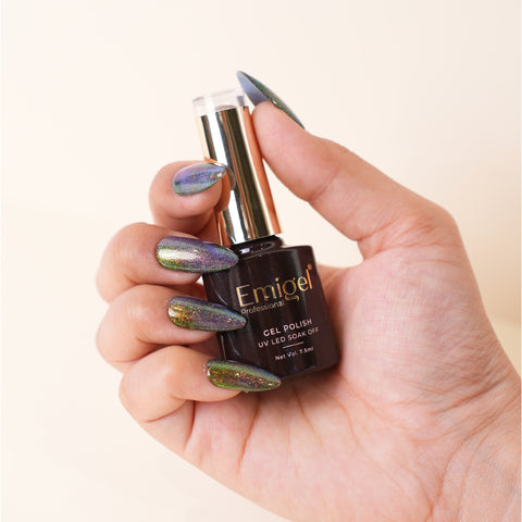 Emigel - Set of 6- Peacock Cateye UV Gel Polish