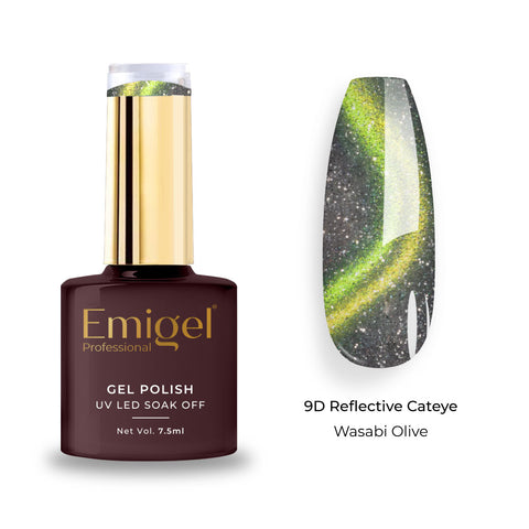 Emigel - 9D Reflective Cateye Gel Polish - 002 - Wasabi Olive