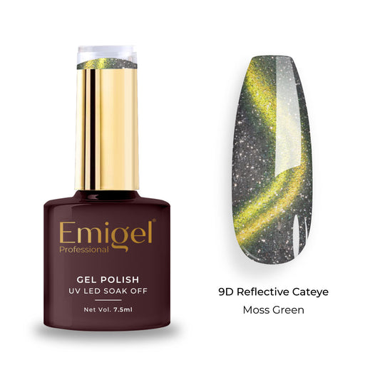 Emigel - 9D Reflective Cateye Gel Polish - 005 - Moss Green 1080