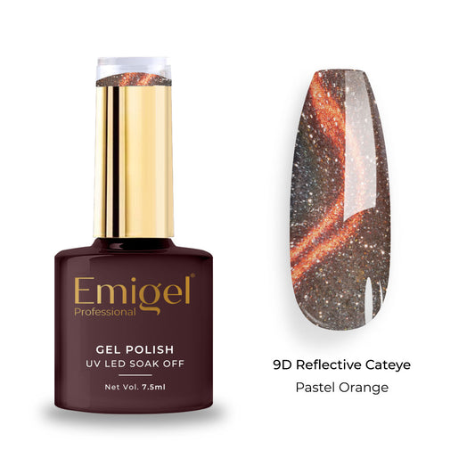Emigel - 9D Reflective Cateye Gel Polish - 006 - Pastel Orange 1080