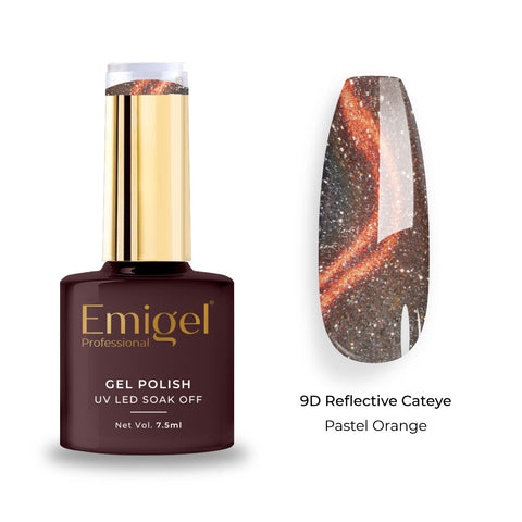 Emigel - 9D Reflective Cateye Gel Polish - 006 - Pastel Orange