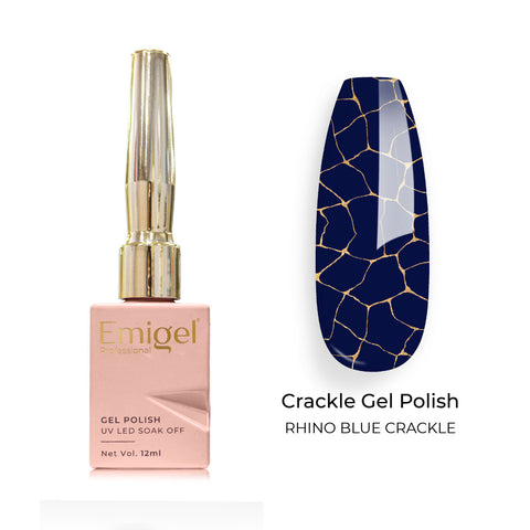 Emigel - Crackle Polish - 004 - RHINO BLUE CRACKLE