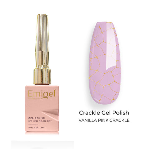 Emigel - Crackle Polish - 005 - VANILLA PINK CRACKLE