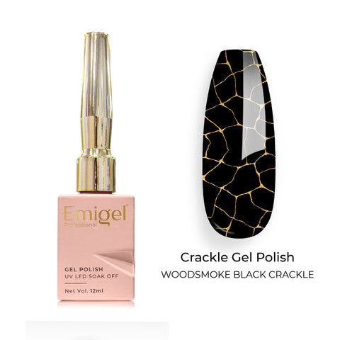 Emigel - Crackle Polish - 006 - WOODSMOKE BLACK CRACKLE