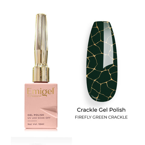 Emigel - Crackle Polish - 008 - FIREFLY GREEN CRACKLE