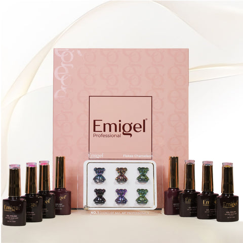 Emigel - Set of 6- Flake Chameleon UV Gel Polish