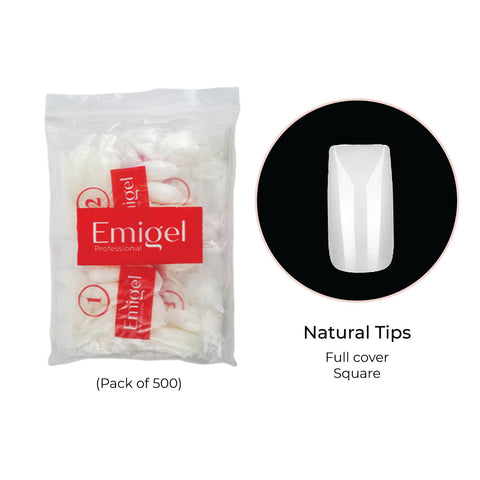 Emigel - Nail Tips - Nail Extension Essentials - Natural - 4 No (Pack of 500 Pcs)
