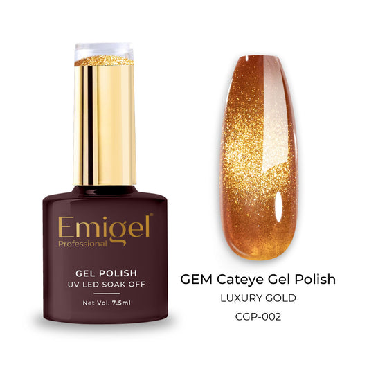 Emigel - Gem Cateye UV Gel Polish - 002 - Luxury Gold 1080
