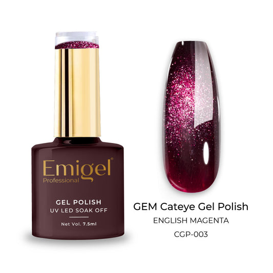 Emigel - Gem Cateye UV Gel Polish - 003 - English Magenta 1080