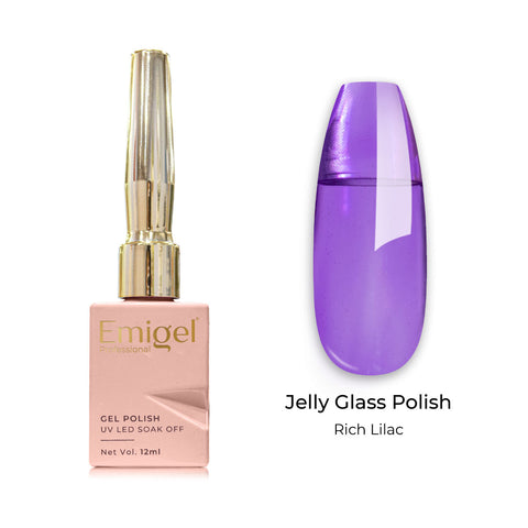 Emigel - Jelly Glass Gel Polish - 012 - RICH LILAC