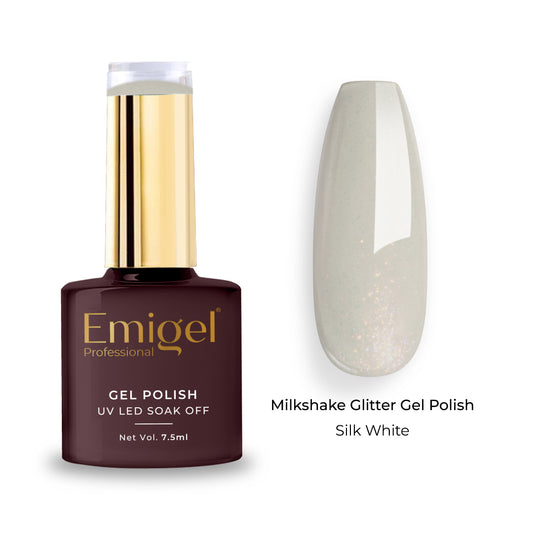 Emigel - Milkshake Glitter Gel Polish - 001 - Silk White 1080