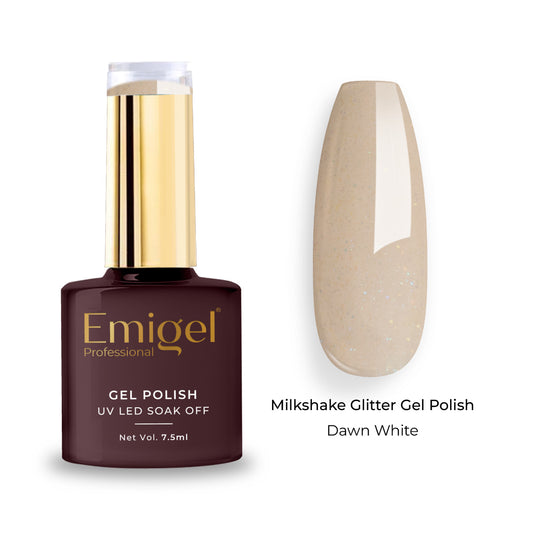 Emigel - Milkshake Glitter Gel Polish - 006 - Dawn White 1080