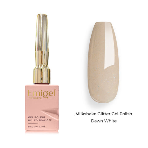 Emigel - Milkshake Glitter Gel Polish - 006 - Dawn White