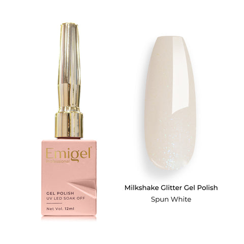 Emigel - Milkshake Glitter Gel Polish - 004 - Spun White