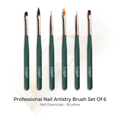 Emigel - Professional Nail Artistry Brush Set-Of-6