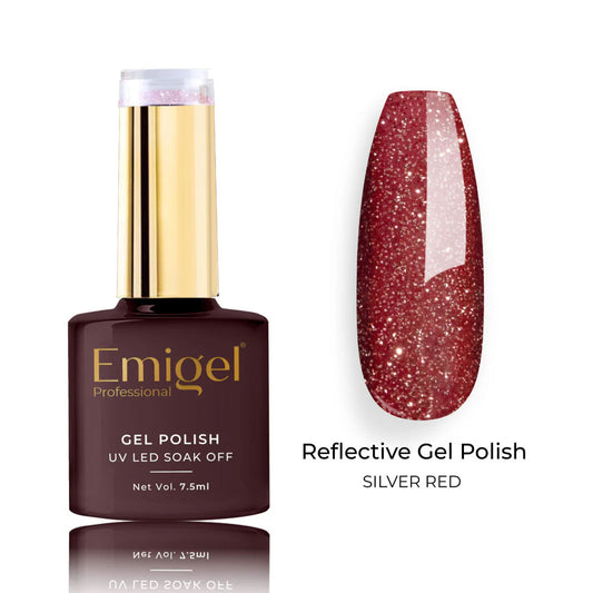 Emigel - Reflective Gel Polish - 009 - SILVER RED 1066