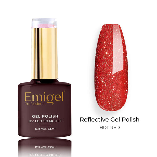 Emigel - Reflective Gel Polish - 010 - HOT RED 1066