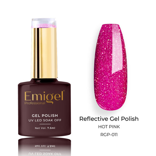 Emigel - Reflective Gel Polish - 011 - HOT PINK 1080
