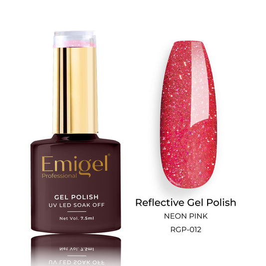 Emigel - Reflective Gel Polish - 012 - NEON PINK 1080
