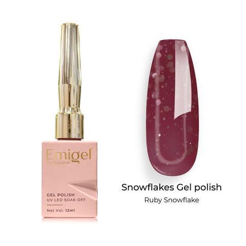 Emigel - Snowflakes Gel Polish - ⁠RUBY SNOWFLAKE - 007