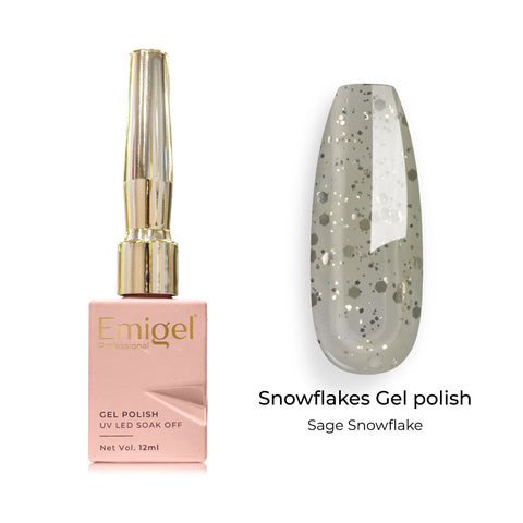 Emigel - Snowflakes Gel Polish - ⁠⁠⁠SAGE SNOWFLAKE - 012