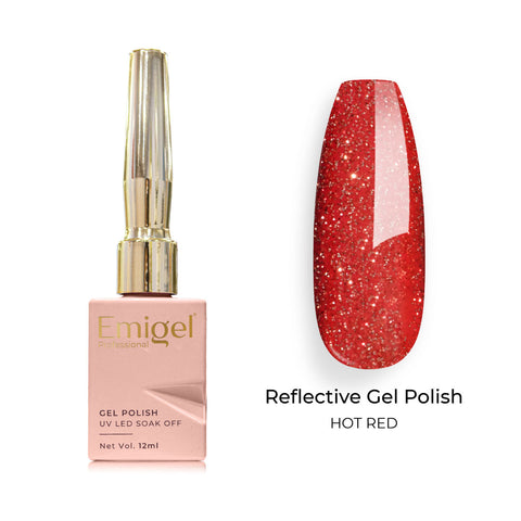 Emigel - Reflective Gel Polish - 010 - HOT RED